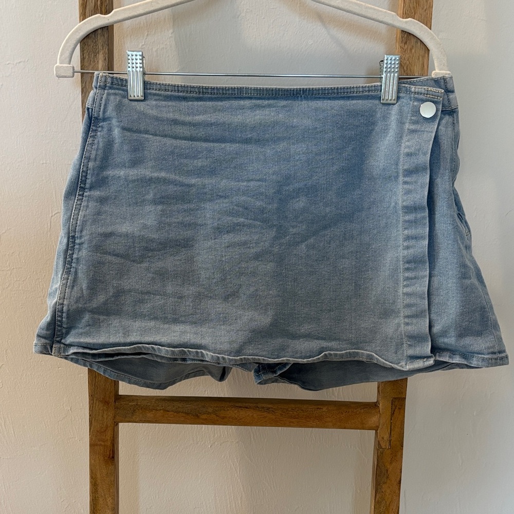 Denim Wrap Skort